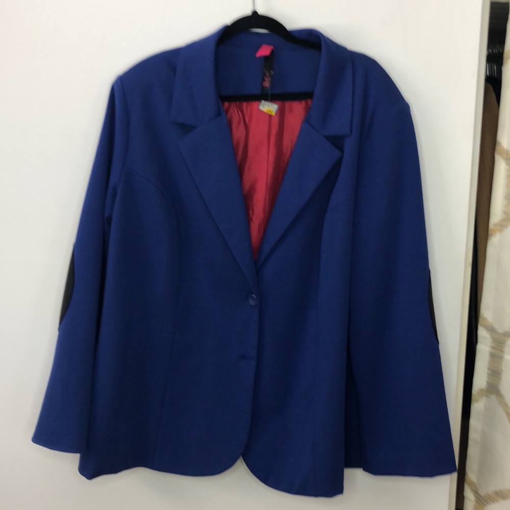 Pure Energy Royal Blue Plus Size Blazer Elbow Pads